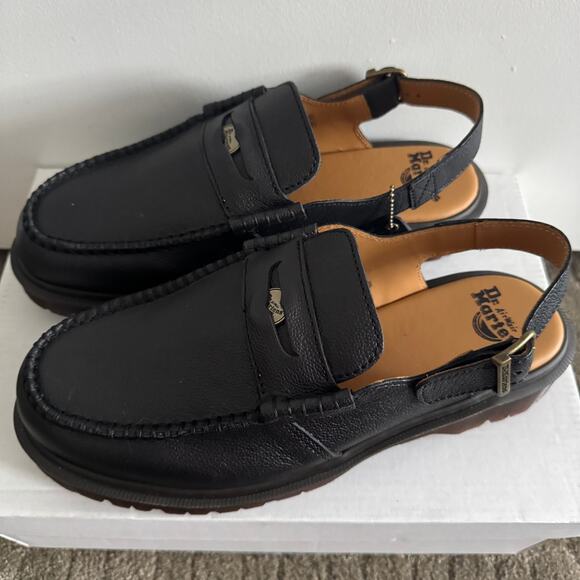 New Dr. Martens Penton Westminster Slingback Mules Black Leather Sz 12 - Picture 2 of 10